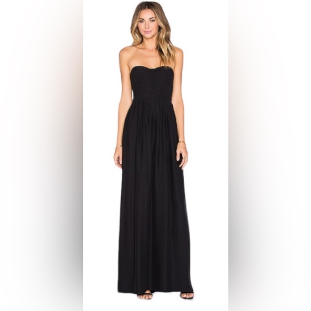 Parker Bayou Silk Maxi Strapless Black - Size Small
